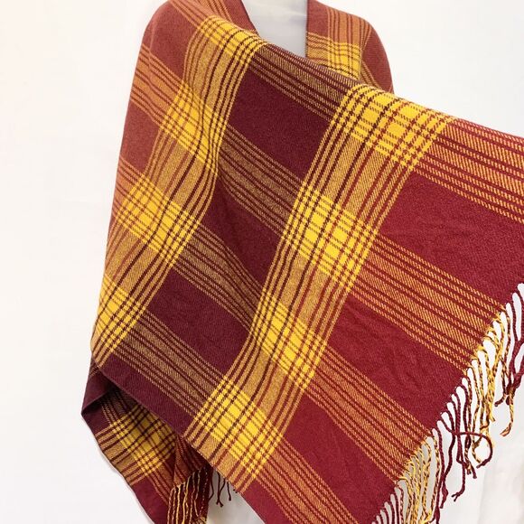 Say What Womens Shawl Poncho Blanket Wrap Multicolor Plaid Soft One Size - Picture 4 of 7